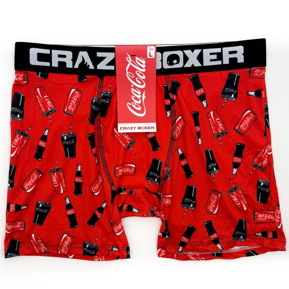 Coca-Cola Crazy Boxer Briefs Mens Large Underwear Coke Coca Cola Red Black Gift